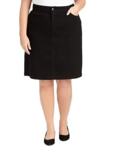 BT-C M-109 {Charter Club} Black Denim Pencil Skirt Retail $64.50 EXTENDED PLUS SIZE 26W
