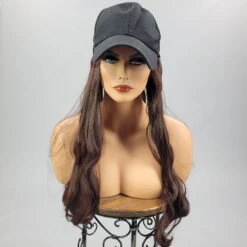 {Alissa} Mahogany Brown Black Baseball Hat Wig SALE!!! -Curvy Chic Boutique 1609443006839