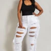 BT-B {The Map} White SALE! Destroy Side Fringe Jeans PLUS SIZE 1X 2X 3X -Curvy Chic Boutique 16923699 1b24b352 35ea 4a33 af5c ba254b75f7f3