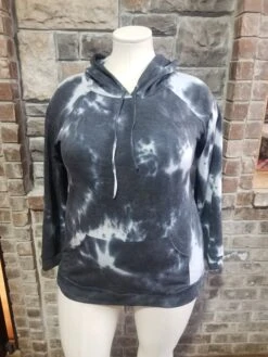 HD-Z {Make It Mine} Charcoal Tie Dye Hoodie PLUS SIZE XL 2X 3X -Curvy Chic Boutique 20200922 173153