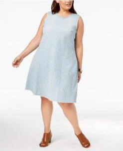 SV-A M-109 {Style & Co} Lt. Blue Denim Dress Retail $74.50 PLUS SIZE 18W
