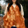 35 OT-C {A Sparkle For You} Orange SALE!!Tie Dye Vest CURVY BRAND!! EXTENDED PLUS SIZE 3X 4X 5X 6X -Curvy Chic Boutique ASparkleForyou