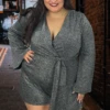 RP-Z {All That Glitters} Silver/Black Angel Sleeve SALE!!! PLUS SIZE 1X 2X 3X -Curvy Chic Boutique AllThatGlitters