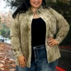 23 OT-Y {Corduroy Cutie} Khaki Corduroy Shacket PLUS SIZE 1X 2X 3X -Curvy Chic Boutique CorduroyCutieKhaki