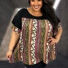 28 CP {Style A La Mode} Black Striped Fall Print Top EXTENDED PLUS SIZE 3X 4X 5X 6X -Curvy Chic Boutique F3CF2F48 15B7 4512 B6B7 53A63ABF1610