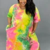 LD-S {In My Element} Yellow/Green Tie Dye Maxi Dress CURVY BRAND!!! EXTENDED PLUS SIZE XL 2X 3X 4X 5X 6X -Curvy Chic Boutique F40A98B6 630B 498F B641 9017517A5404