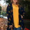 OT-A {Far From Over} Navy Camel Printed Cardigan SALE!!! PLUS SIZE XL 2X 3X -Curvy Chic Boutique FarFromOver