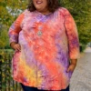 34 PQ-A {Friendly Chat} ***SALE***Purple & Orange Tie Dye EXTENDED 3X 4X 5X -Curvy Chic Boutique FriendlyChat