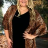 71 OT-D {Full Of Confidence} Tan Leopard Print Kimono Plus Size 1X 2X 3X -Curvy Chic Boutique FullOfConfidencetan