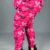 LEG-2 {Heart And Soul} Pink Print Leggings W/Hearts EXTENDED PLUS SIZE 3X/5X -Curvy Chic Boutique HeartandSoul