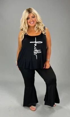 89 GT-A {Faith Can Move Mountains} Black Graphic Tank PLUS SIZE XL 2X 3X SALE!