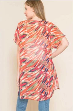63 OT-E {Fashionista} Multi Print Sheer Kimono PLUS SIZE XL 2X 3X -Curvy Chic Boutique IMG 0091