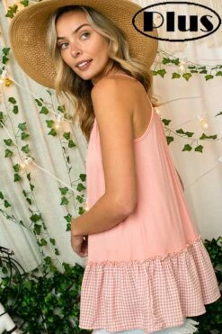 63 SV-B {Fun With You} Peach Keyhole Summer Top PLUS SIZE XL 2X 3X -Curvy Chic Boutique IMG 3784