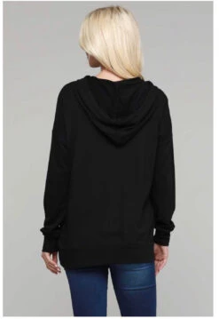 HD-Y {Just So You Know} Black Hoodie With Mauve Detail ***FLASH SALE*** -Curvy Chic Boutique IMG 7487