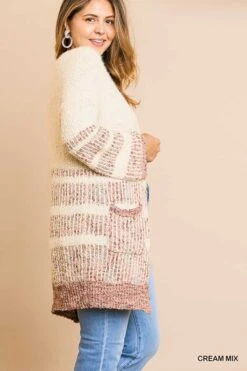 OT-C {Hard To Impress} "UMGEE" 2-Tone Popcorn Cardigan SALE!!! PLUS SIZE XL 1X 2X