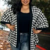 26 OT-U {In The Works} Black Houndstooth Kimono PLUS SIZE XL 2X 3X -Curvy Chic Boutique Intheworks a96df145 78d2 4928 bc52 3d9c295d6547
