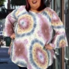 93 PQ-A {Lavender Burst} Lavender Tie Dye Top SALE!!! EXTENDED PLUS SIZE 3X 4X 5X -Curvy Chic Boutique LavenderBurst
