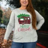 29 GT-A {Merry Camper} Grey Red Plaid Camper Graphic Tee PLUS SIZE XL 2X 3X -Curvy Chic Boutique MerryCamper
