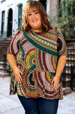 92 PSS-C {Nothing By Chance} Multi-Color Print Top