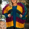 63 OT-B {Painting Rainbows} Magenta Striped Cardigan PLUS SIZE 1X/2X 2X/3X -Curvy Chic Boutique Paintingrainbows