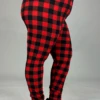 Bin 99 {Plaid About You} Red/Black Plaid Leggings EXTENDED PLUS SIZE 3X/5X -Curvy Chic Boutique Plaidaboutyoured