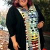 34 HD-N {Rock The Runway} Black/Mulit-Color Print Hoodie CURVY BRAND!!! EXTENDED PLUS SIZE 4X 5X 6X