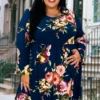 47 PQ-R {This Is The Life} Teal Floral Babydoll Dress EXTENDED PLUS SIZE 3X 4X 5X -Curvy Chic Boutique ThisistheLife