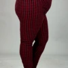 LEG-98 {To The Bank} Burgundy Houndstooth Leggings EXTENDED PLUS SIZE 3X/5X -Curvy Chic Boutique ToTheBankBurgundyHoundstooth