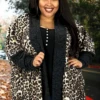 54 OT-A {Twist Of Fate} Brown Leopard Print Cardigan EXTENDED PLUS SIZE 1X 2X 3X 4X 5X -Curvy Chic Boutique Twistoffate