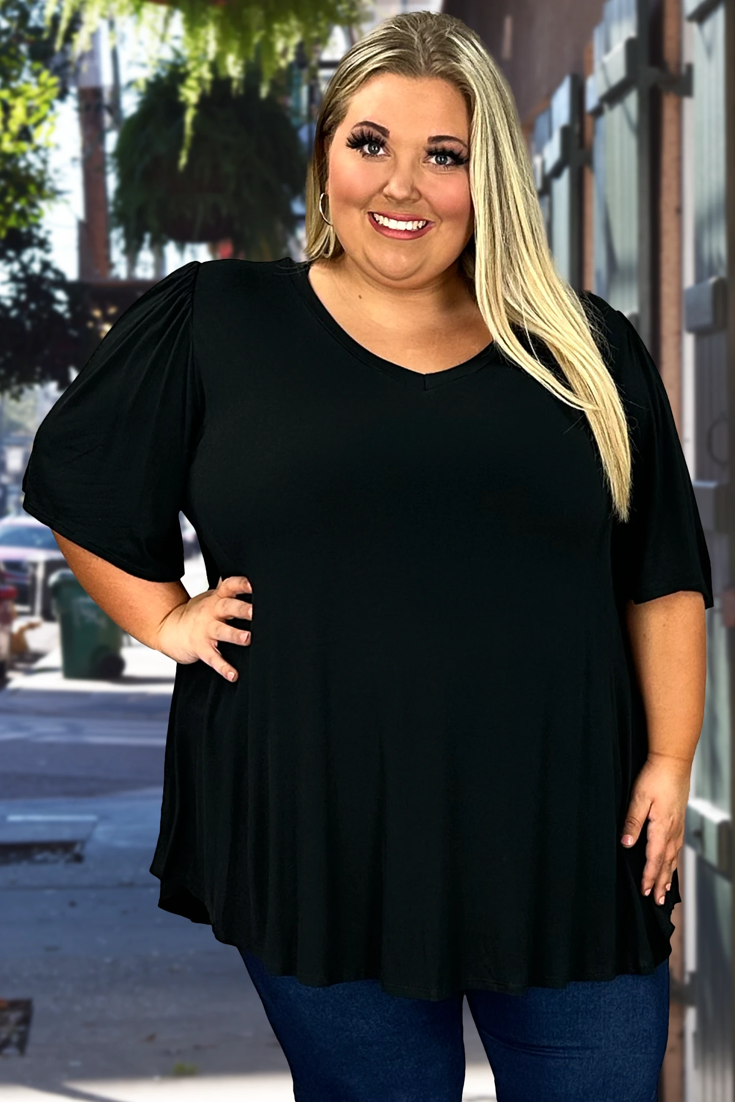 88 SSS-Z {Wear Me Everyday} Black V-Neck Top EXTENDED PLUS SIZE 3X 4X 5X 3 88 SSS-Z {Wear Me Everyday} Black V-Neck Top EXTENDED PLUS SIZE 3X 4X 5X