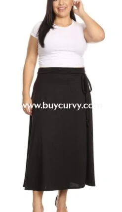 BT-M {Nothing Compares To You} Black Overlap Skirt -Curvy Chic Boutique bt m nothing compares to you black overlap skirt bottoms curvy boutique plus size clothing 1 600