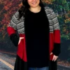 63 OT-A {Bundle Up Baby} Red/Black Print Duster PLUS SIZE 1X 2X 3X -Curvy Chic Boutique bundleupbaby