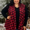 80 OT-A {Crossing My Path} Red Plaid Vest EXTENDED PLUS SIZE 1X 2X 3X 4X 5X -Curvy Chic Boutique crossingmypath aa068a3b 0a06 46fa 9a46 6cf3b2837437