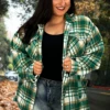 90 OT-B {Deserving Praise} Green Plaid ***SALE!! Shacket PLUS SIZE XL 1X 2X -Curvy Chic Boutique deservingpraisegreen