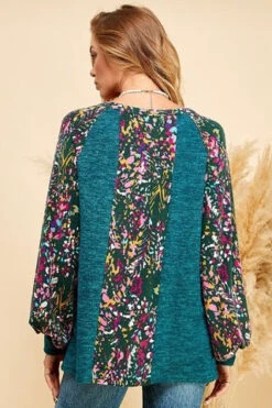 55 CP-M {All In Order} Teal Top W/Multi Print Contrast PLUS SIZE XL 2X 3X -Curvy Chic Boutique image 00a151d4 f4a1 435a 8196 55bf2c1004e7