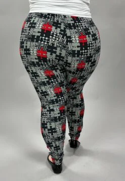 LEG-34 {Puzzled} Gray/Red Puzzle Print Leggings EXTENDED PLUS SIZE 3X/5X -Curvy Chic Boutique image 00d95bce aaf5 489f b291 74e19ceb90a7