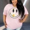 11 GT-N {Smiley Daisy} Pink Daisy Smiley Face Graphic Tee PLUS SIZE 1X 2X 3X -Curvy Chic Boutique image 0195e0ae 2708 4a96 a6ae d33fd5d7e3d0