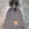 BIN-39 Ribbed Style C.C. Beanie Hat With Matching Fur Ball -Curvy Chic Boutique image 0357e80c 76a2 4e0b 8e3e ccaadf9f4a45