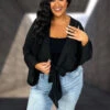 82 OT {First Class All The Way} Black Bolero Cardigan PLUS SIZE XL 2X 3X -Curvy Chic Boutique image 039c64cf 090e 440b b41b 63005a8af1b6