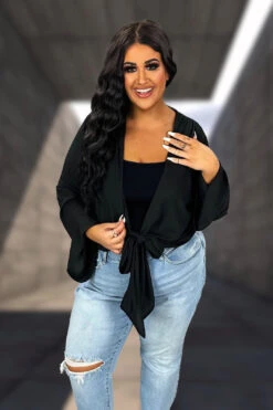 82 OT {First Class All The Way} Black Bolero Cardigan PLUS SIZE XL 2X 3X