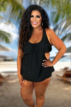 SWIM {High Tides And Dives} Black Racerback 2 Piece Swimsuit