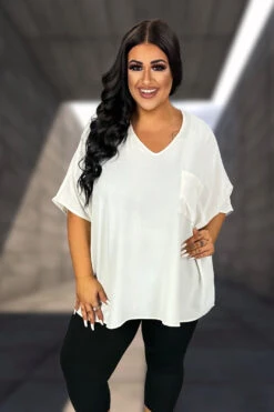 70 SSS-E {Laid Back Ways} Ivory Dolman Sleeve Top PLUS SIZE 1X 2X 3X