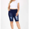 LEG-4 {Sweet Applause} Dark Denim Shorts EXTENDED PLUS SIZE 4X/5X 5X/6X -Curvy Chic Boutique image 06145506 5ce5 4240 8471 5bb95a2e9f34