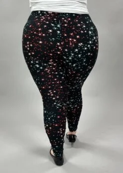 LEG-24 {Star Dreamer} Black/Red Star Print Leggings EXTENDED PLUS SIZE 3X/5X -Curvy Chic Boutique image 08d36cde f663 472a 8352 1b667c700f97
