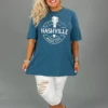 65 GT-F {Nashville Music City} Heather Teal Graphic Tee PLUS SIZE 2X 3X -Curvy Chic Boutique image 09fdb98c 232e 4f5f bdd8 313669123276