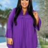 62 SQ-D {Pretty Pleasing} Solid Purple Babydoll V-Neck Top PLUS SIZE XL 2X 3X -Curvy Chic Boutique image 0a86988c 85b0 42eb b6b9 50da7778fd60