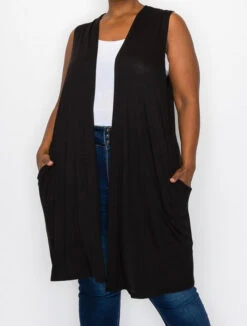 77 OT {Ready For The Win} Black Long Vest W/Pockets CURVY BRAND!!! EXTENDED PLUS SIZE 4X 5X 6X -Curvy Chic Boutique image 0aa3f3f0 17a6 462e a634 0d3d7469040b
