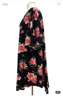 27 PSS-G {Floral Memories} Black Floral Short Sleeve Top EXTENDED PLUS SIZE 3X 4X 5X -Curvy Chic Boutique image 0af1b54b 2862 4938 9158 392bd1904a86