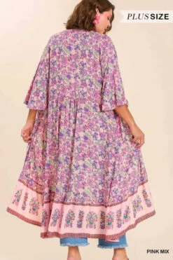 LD-R {There She Goes} Umgee SALE!! Pink Mix Floral Kimono PLUS SIZE XL 1X 2X -Curvy Chic Boutique image 0c0b8b4b 8c2b 4c97 b5b0 b41a6114cab4