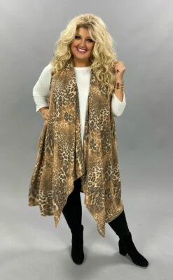 16 OT-Z {My Wild Side} ***FLASH SALE***Brown Leopard Print Vest EXTENDED PLUS SIZE 4X 5X 6X